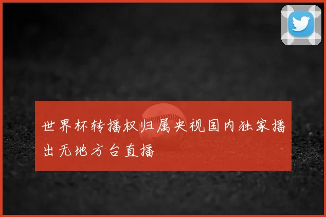 世界杯转播权归属央视国内独家播出无地方台直播